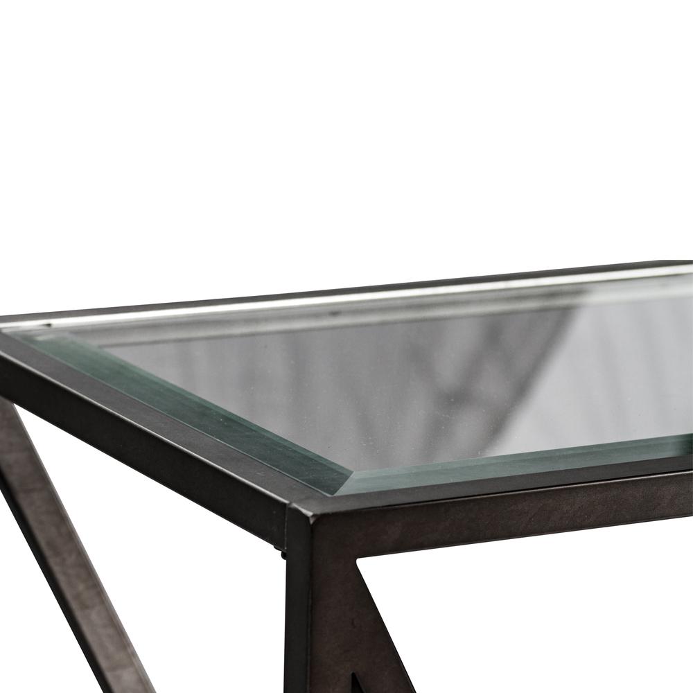 Arista Chair Side Table in Cobblestone Brown w/ Gray Dusty Wax Hang-up. Picture 8