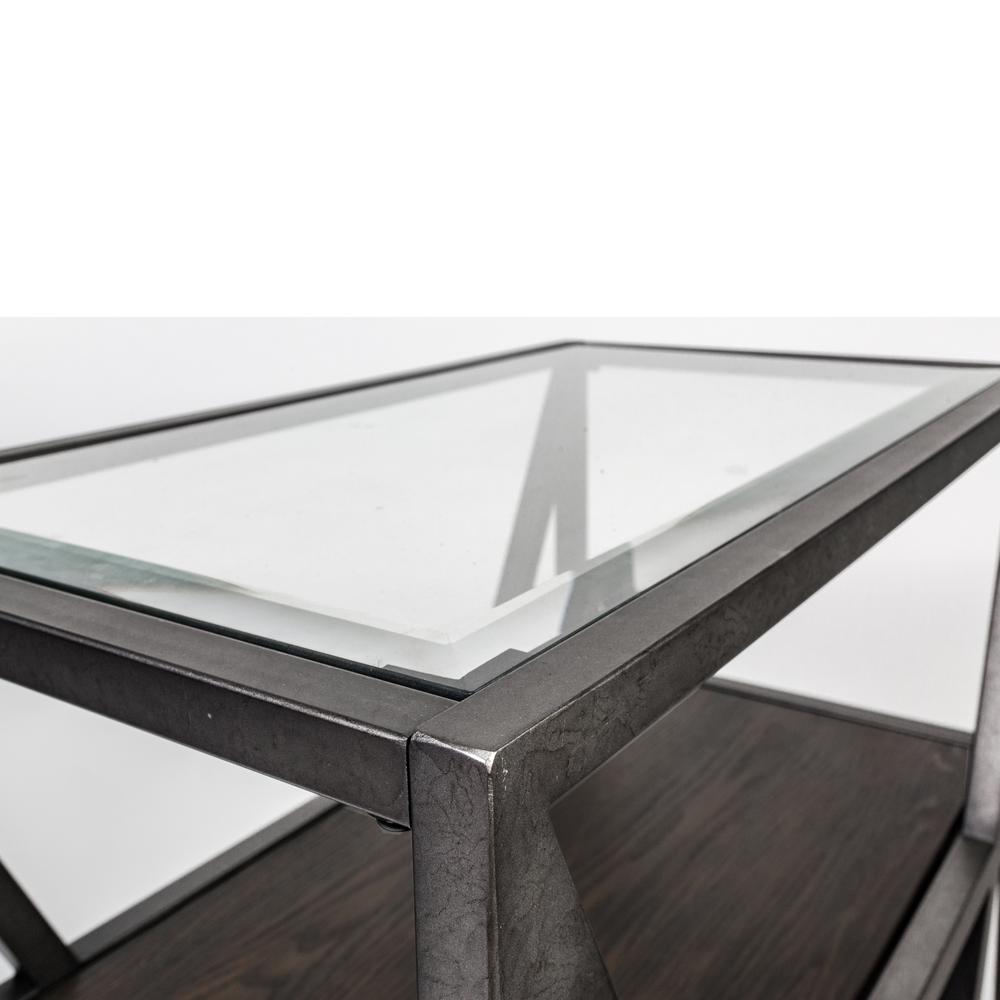 Arista Sofa Table in Cobblestone Brown w/ Gray Dusty Wax Hang-up. Picture 5