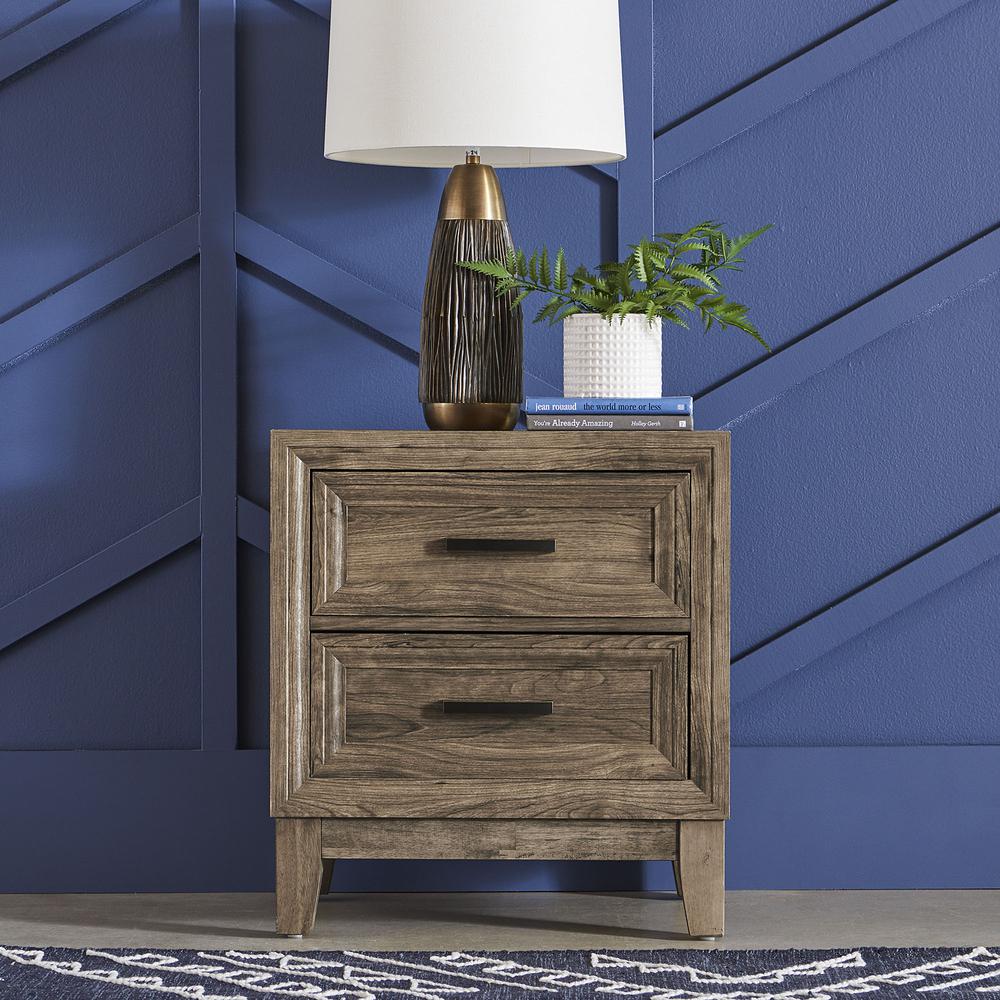 Ridgecrest 2 Drawer Night Stand in Cobblestone. Picture 4