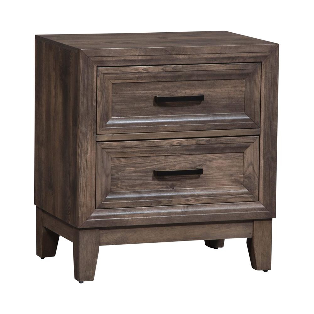Ridgecrest 2 Drawer Night Stand in Cobblestone. Picture 1