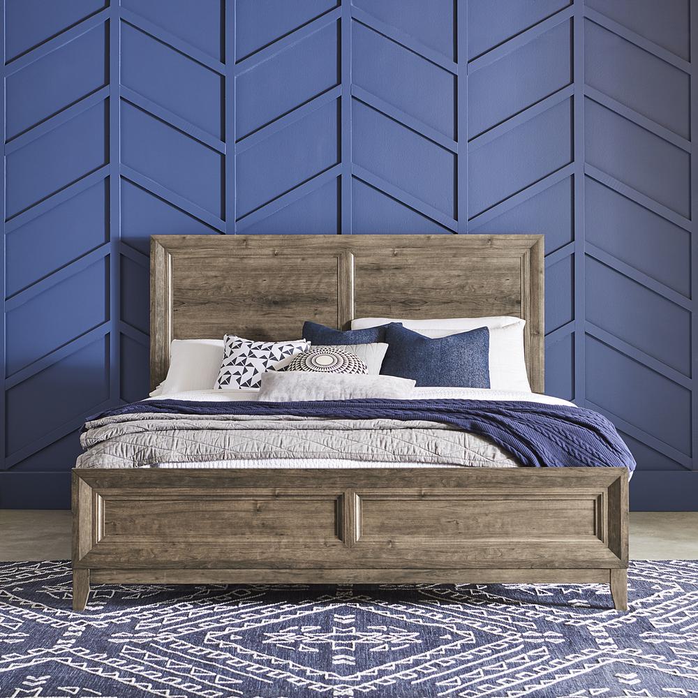 Ridgecrest Queen Panel Bed in Cobblestone. Picture 3
