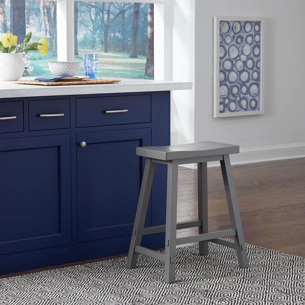 Creations 24 Inch Sawhorse Counter Stool- Gray in Various. Picture 2
