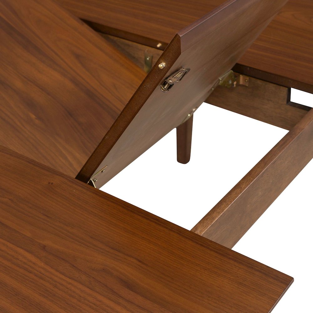 Space Savers 7 Piece Leg Table with 6 Side Chairs- Dining Room Set -Satin Walnut. Picture 5