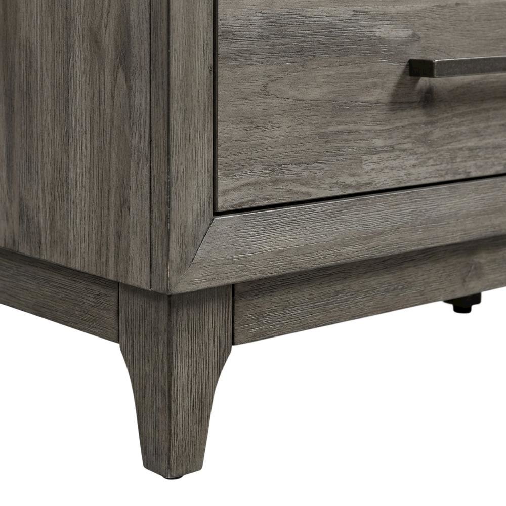 Contemporary Driftwood Gray TV Console in Solid and Manufactured Wood. Picture 6