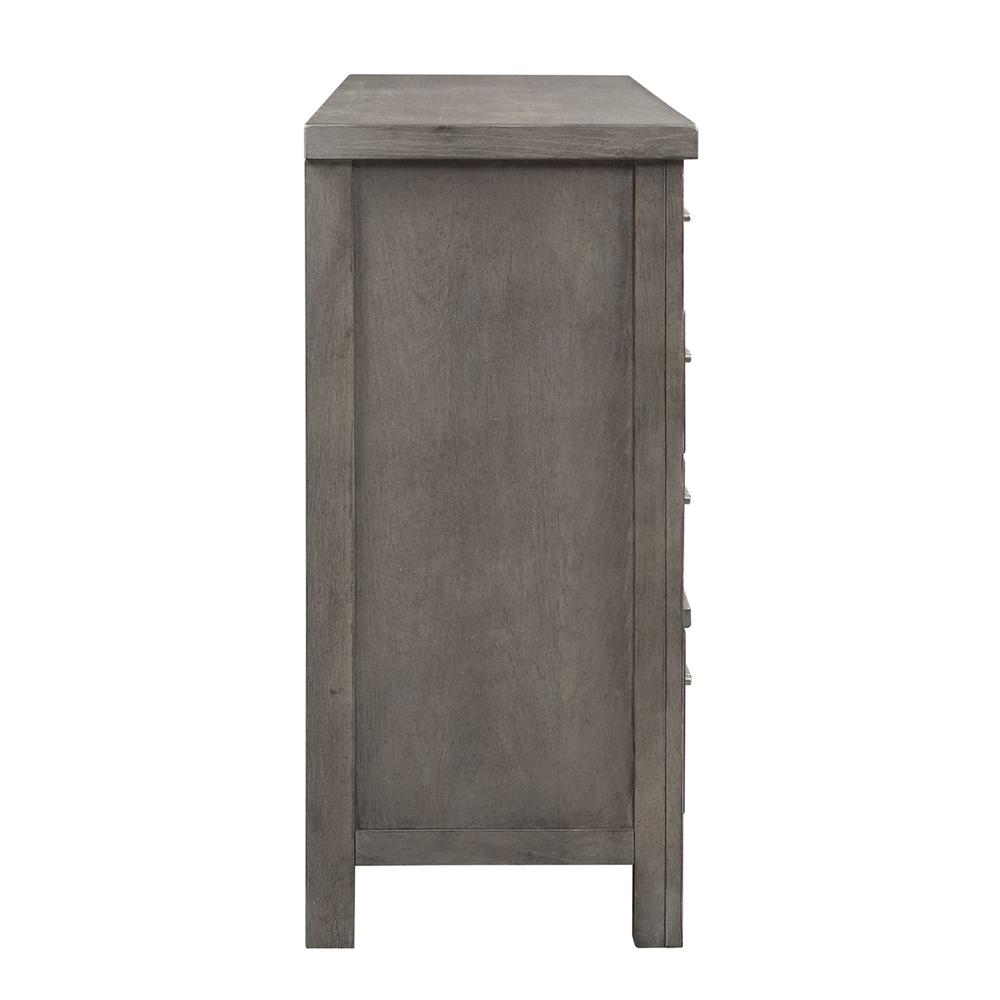 Modern Farmhouse 8 Drawer Dresser in Dusty Charcoal w/ Heavy Distressing. Picture 3
