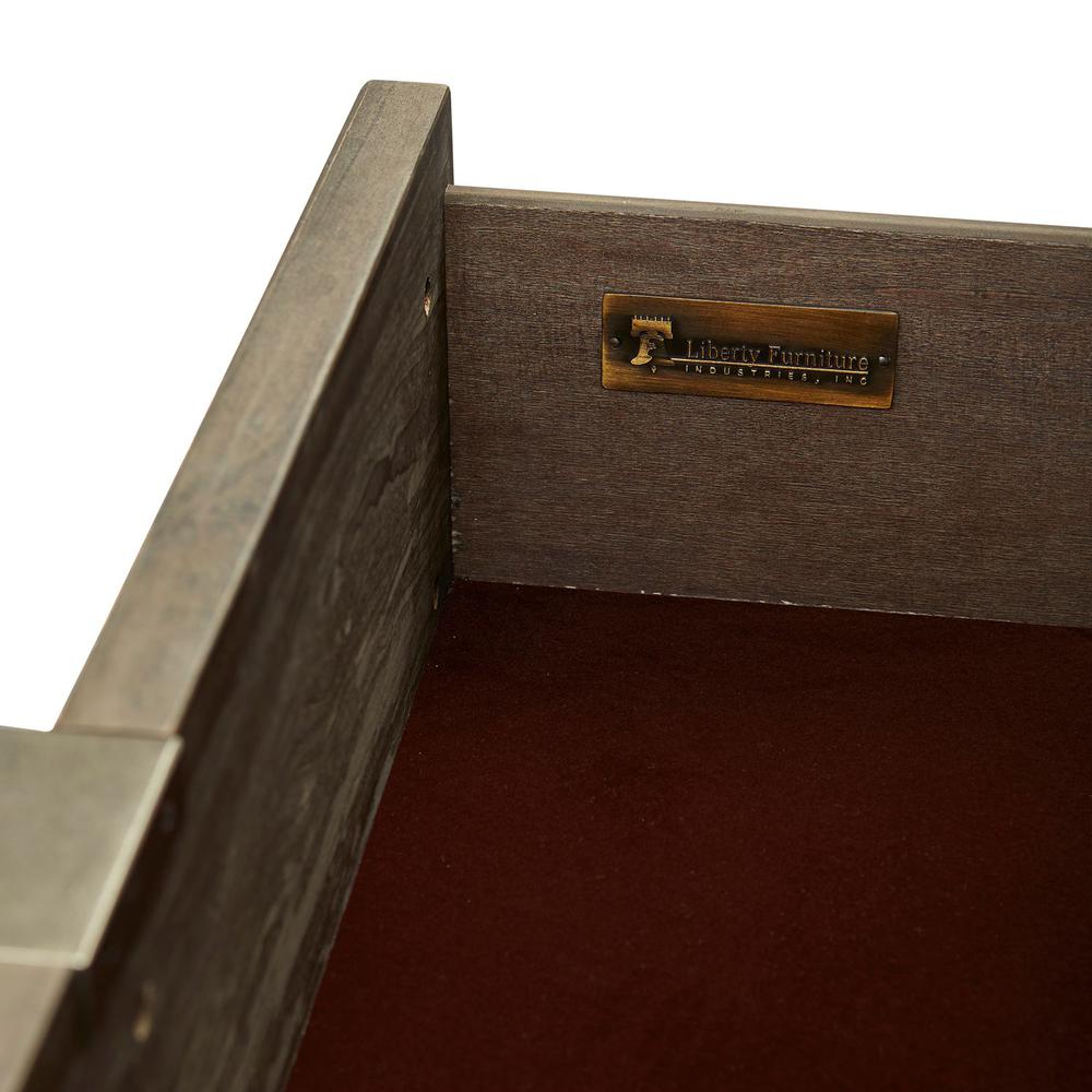 Modern Farmhouse 8 Drawer Dresser in Dusty Charcoal w/ Heavy Distressing. Picture 5