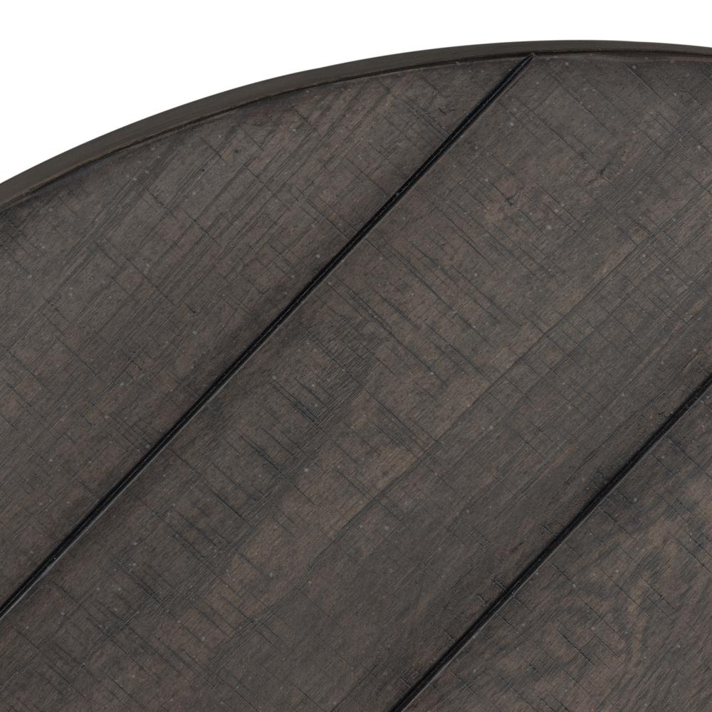 Splay Leg Round Cocktail Table Dusty Charcoal w/ Heavy Distressing. Picture 5