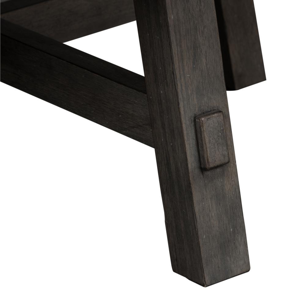 Splay Leg Round Cocktail Table Dusty Charcoal w/ Heavy Distressing. Picture 3