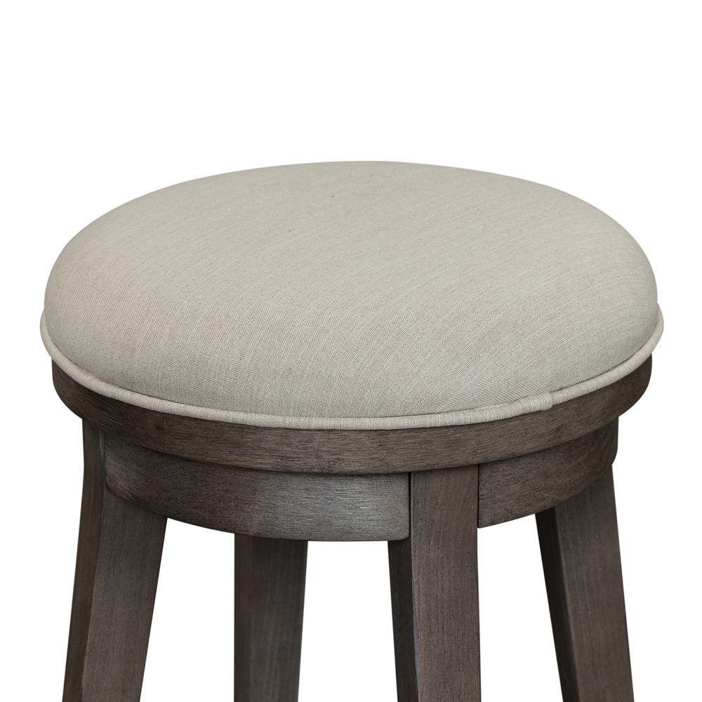 Modern Farmhouse Console Swivel Stool in Dusty Charcoal w/ Heavy Distressing. Picture 5