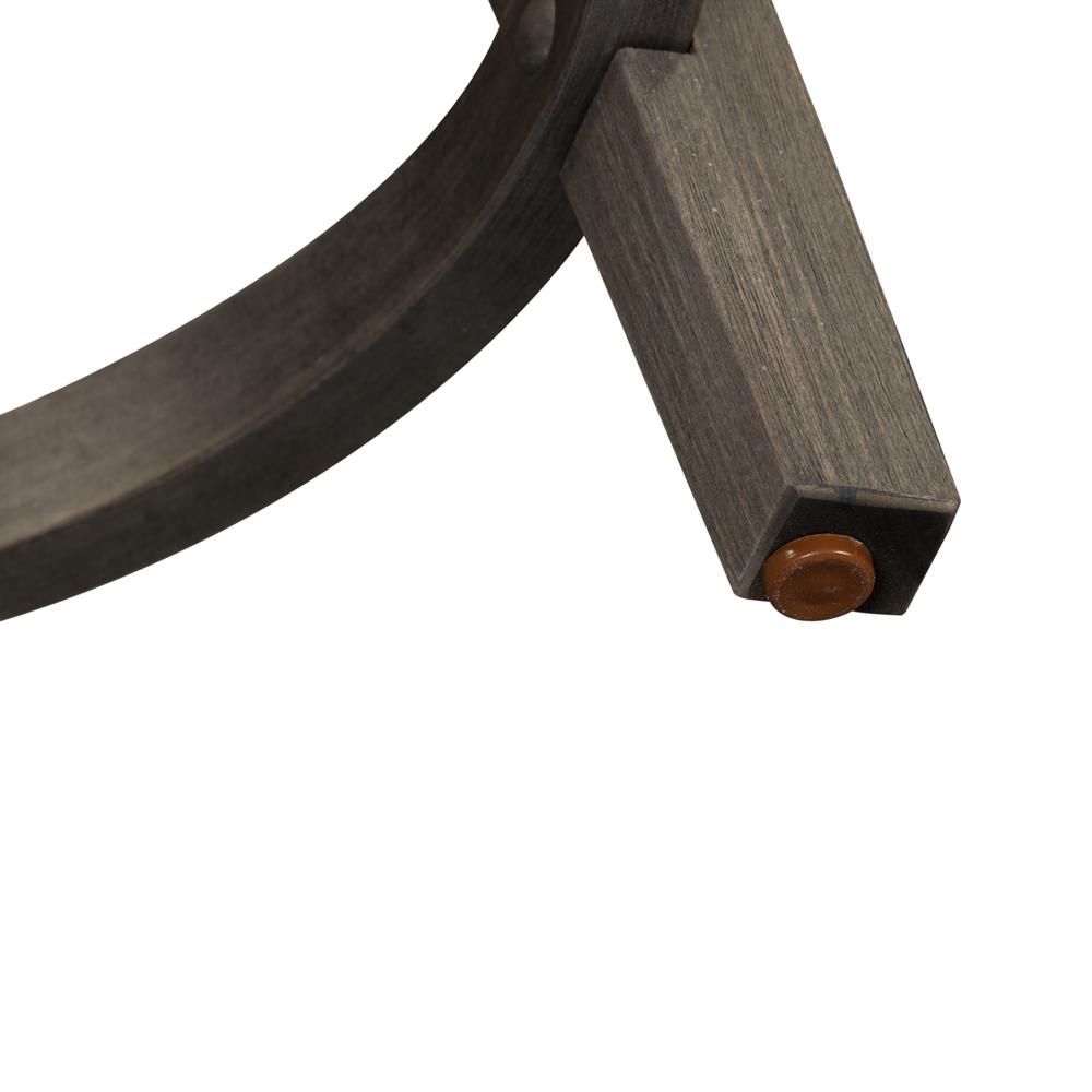 Modern Farmhouse Console Swivel Stool in Dusty Charcoal w/ Heavy Distressing. Picture 7
