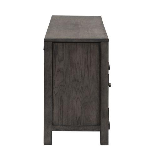 66 Inch Entertainment Console Dusty Charcoal w/ Heavy Distressing. Picture 3