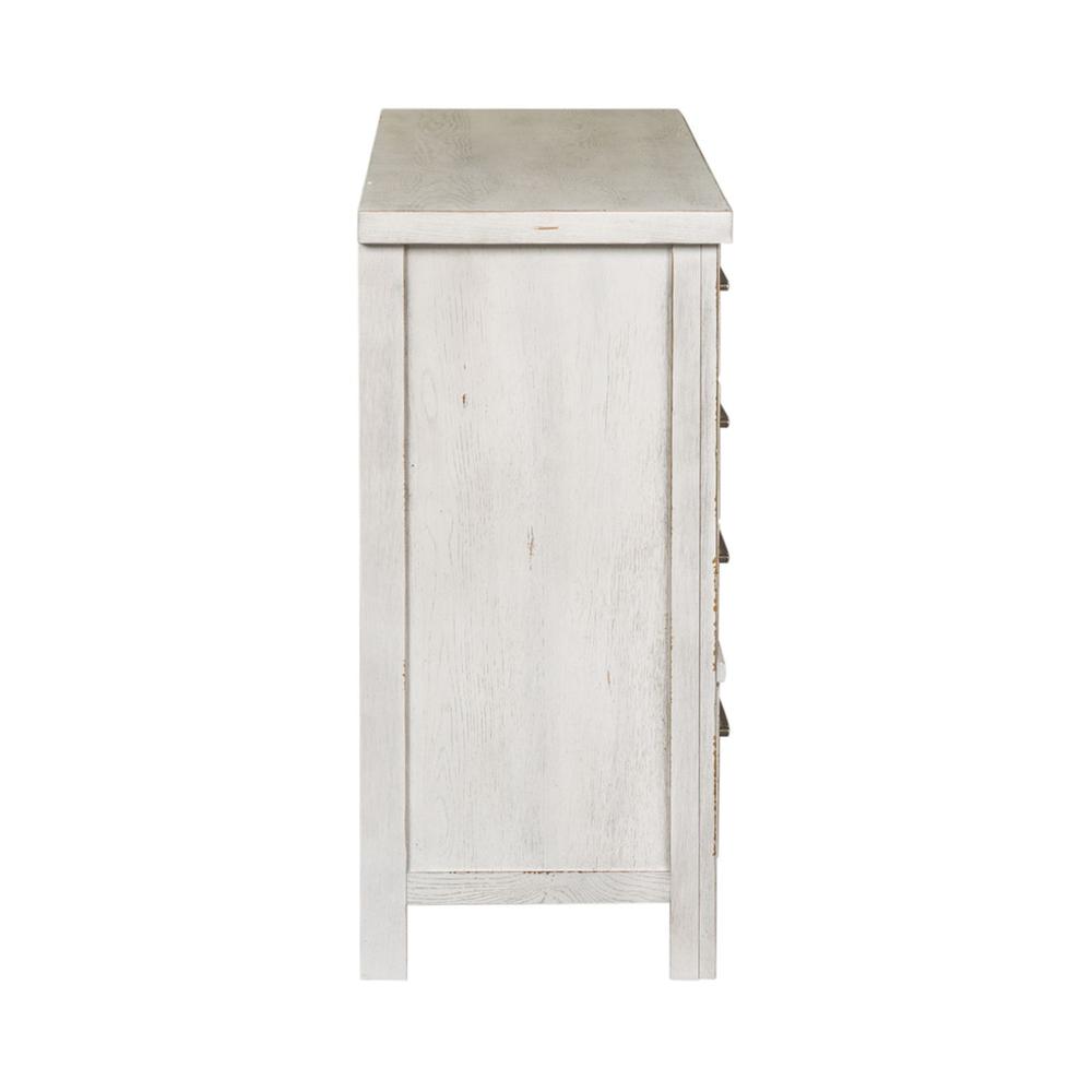 Modern Farmhouse 8 Drawer Dresser in Flea Market White w/ Heavy Distressing. Picture 3