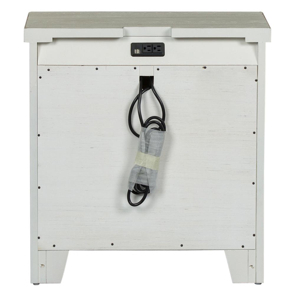 Modern Farmhouse 3 Drawer Night Stand in Flea Market White w/ Heavy Distressing. Picture 4