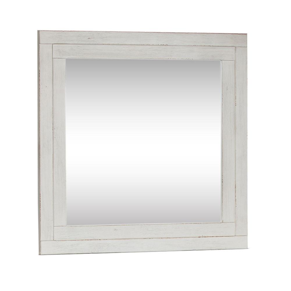 Modern Farmhouse Dresser & Mirror in Flea Market White w/ Heavy Distressing. Picture 4