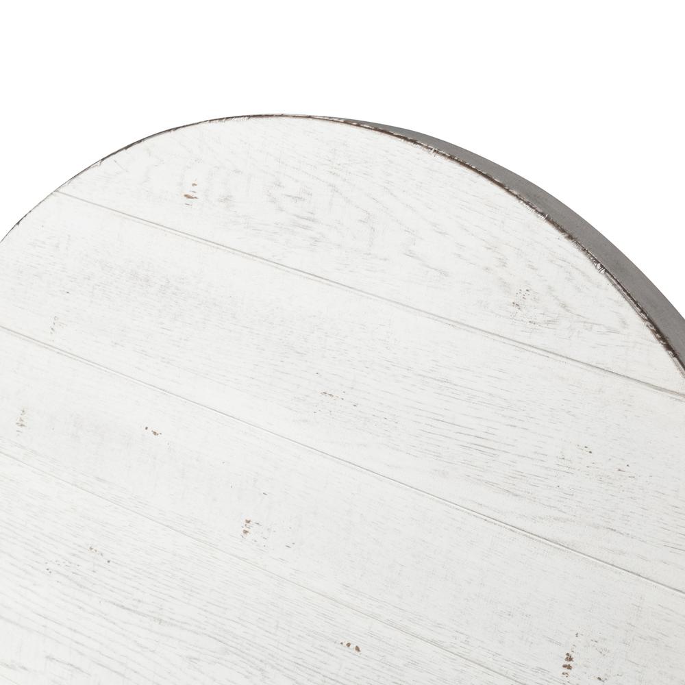 Splay Leg Round Cocktail Flea Market White w/ Heavy Distressing. Picture 4