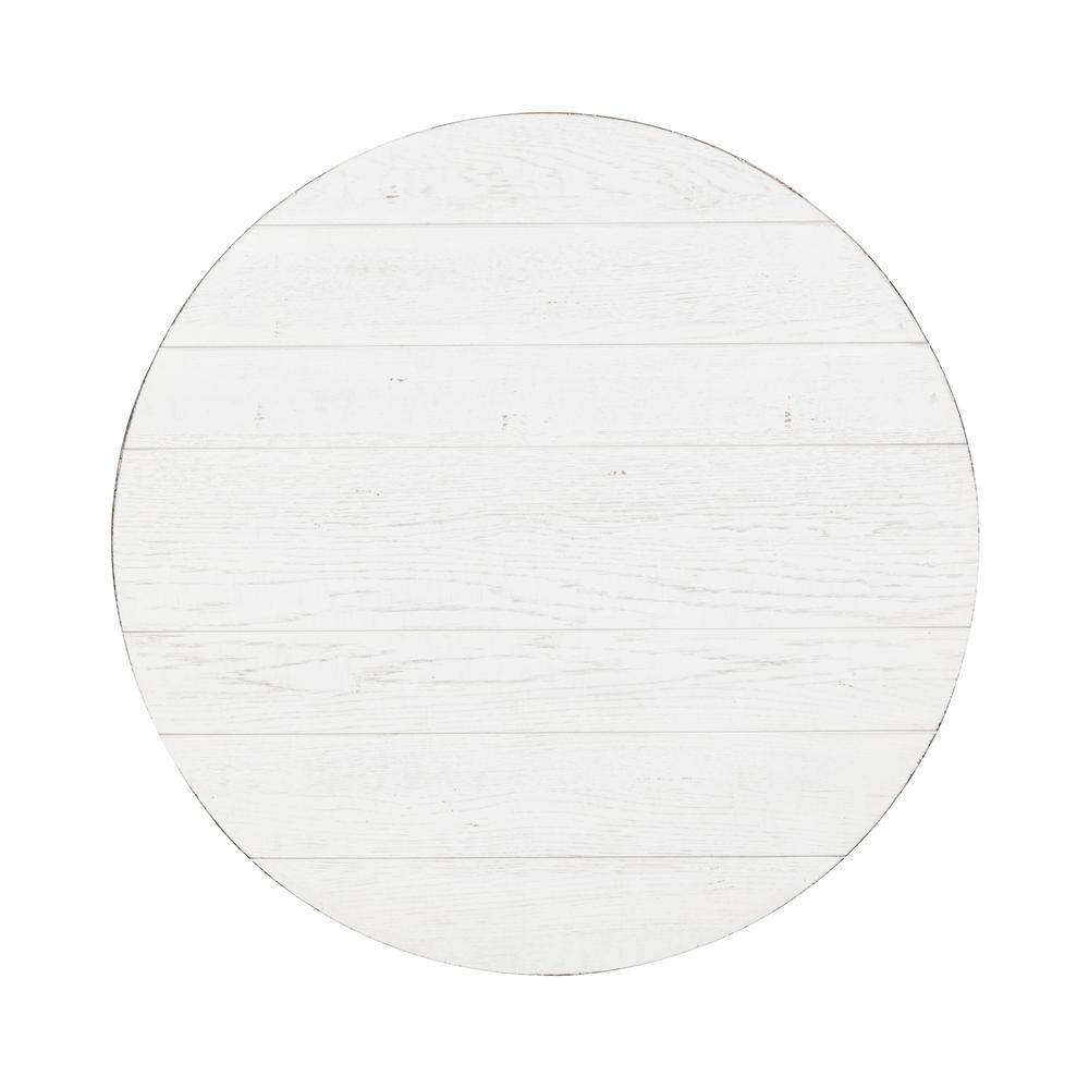 Splay Leg Round Cocktail Flea Market White w/ Heavy Distressing. Picture 5