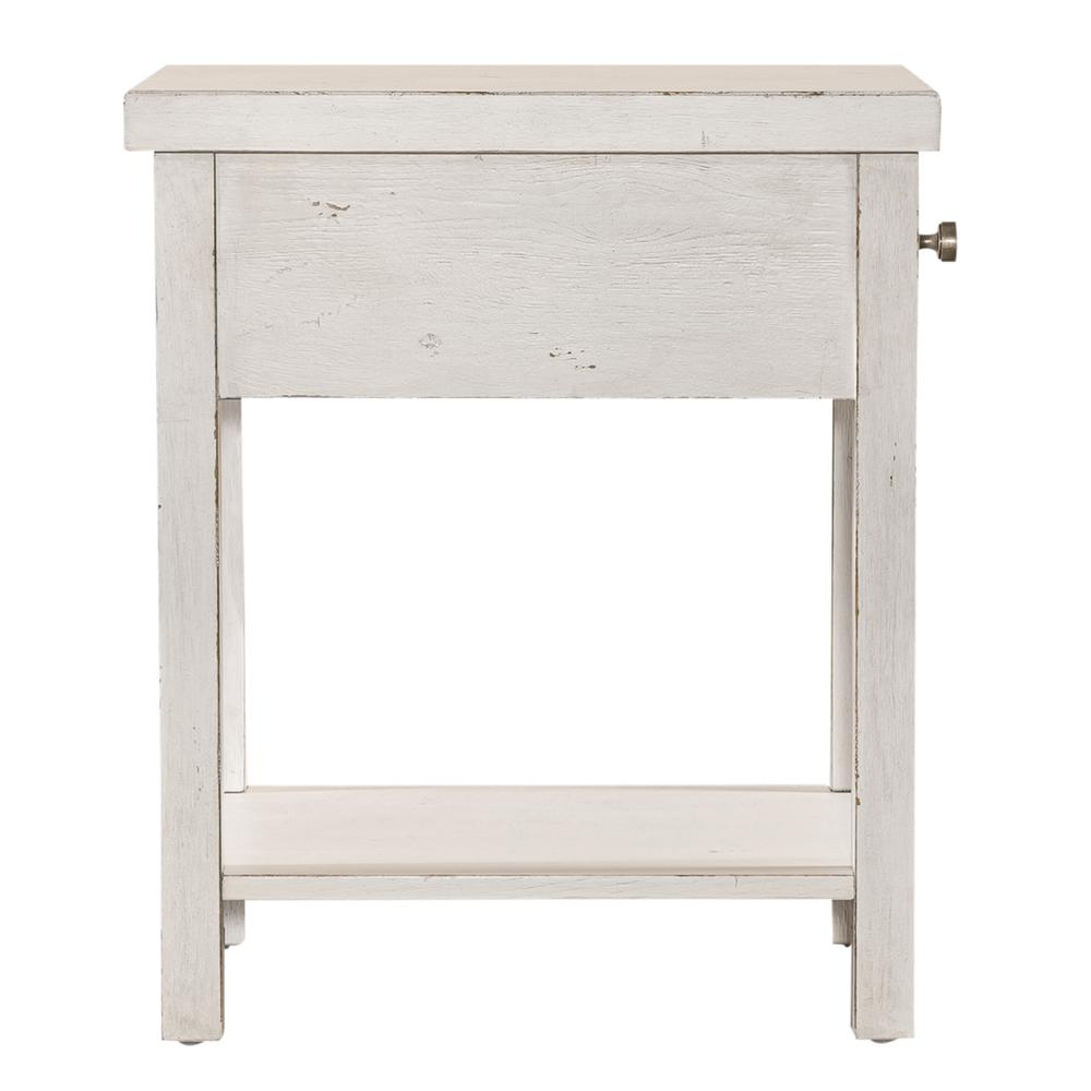 Drawer Chair Side Table Flea Market White w/ Heavy Distressing. Picture 9