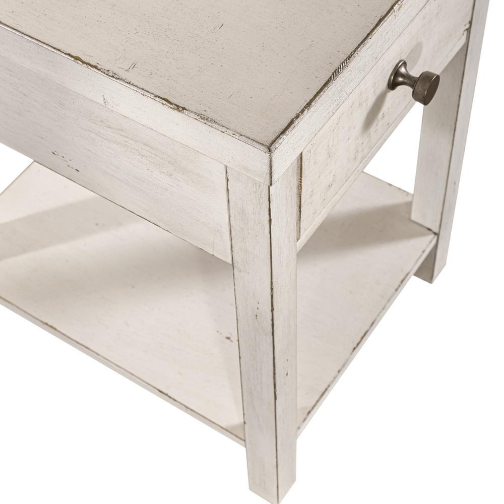 Drawer Chair Side Table Flea Market White w/ Heavy Distressing. Picture 7