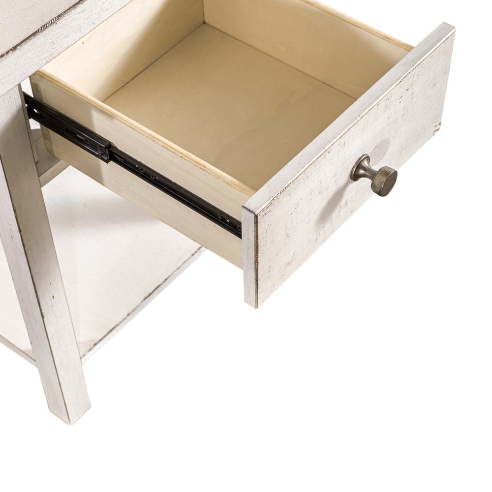 Drawer Chair Side Table Flea Market White w/ Heavy Distressing. Picture 10