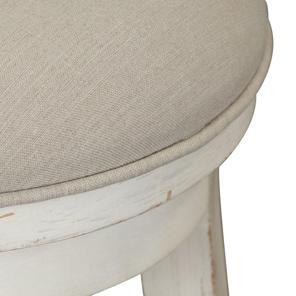 Modern Farmhouse Console Swivel Stool in Flea Market White w/ Heavy Distressing. Picture 5
