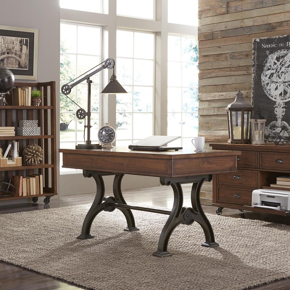 Arlington House Writing Desk in Cobblestone Brown. Picture 2