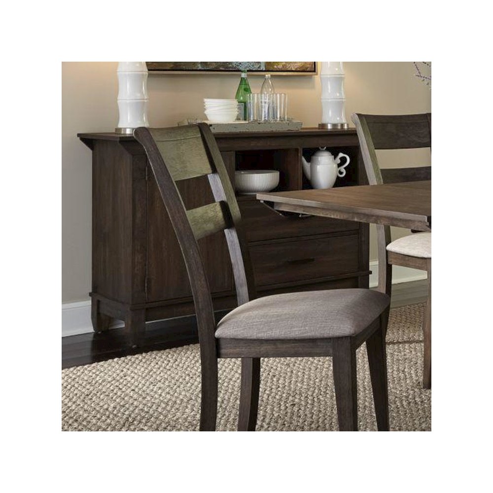 Double Bridge Sideboard in Dark Chestnut. Picture 5
