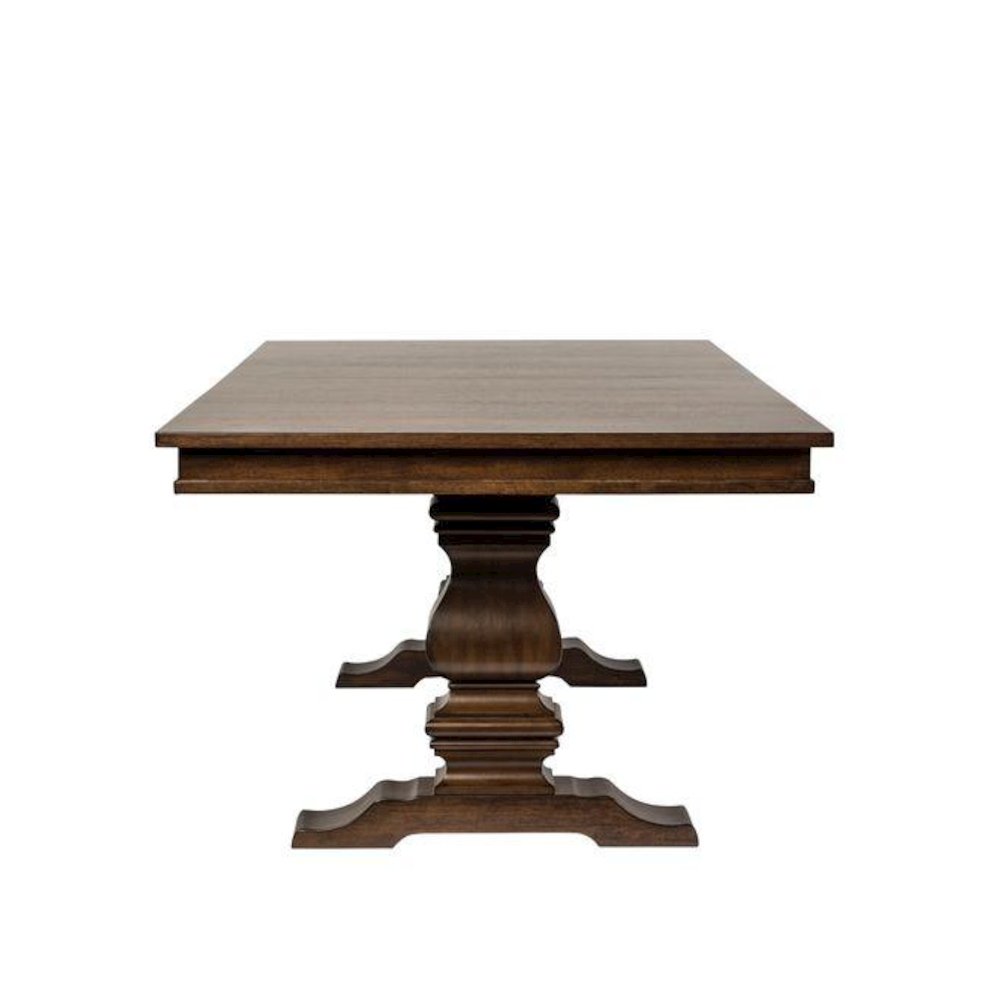 Armand 5 Piece Trestle Table Set in Antique Brownstone. Picture 5