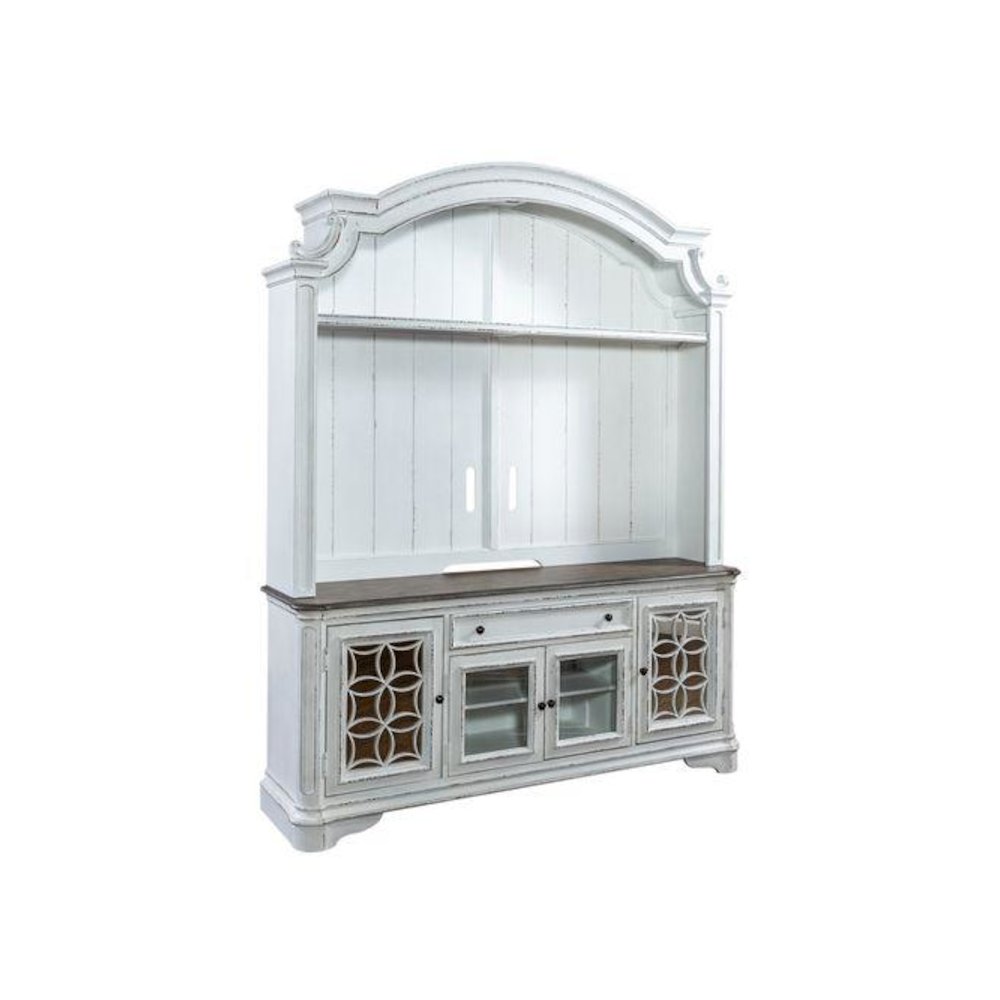 Magnolia Manor Entertainment Center in Antique White. Picture 1