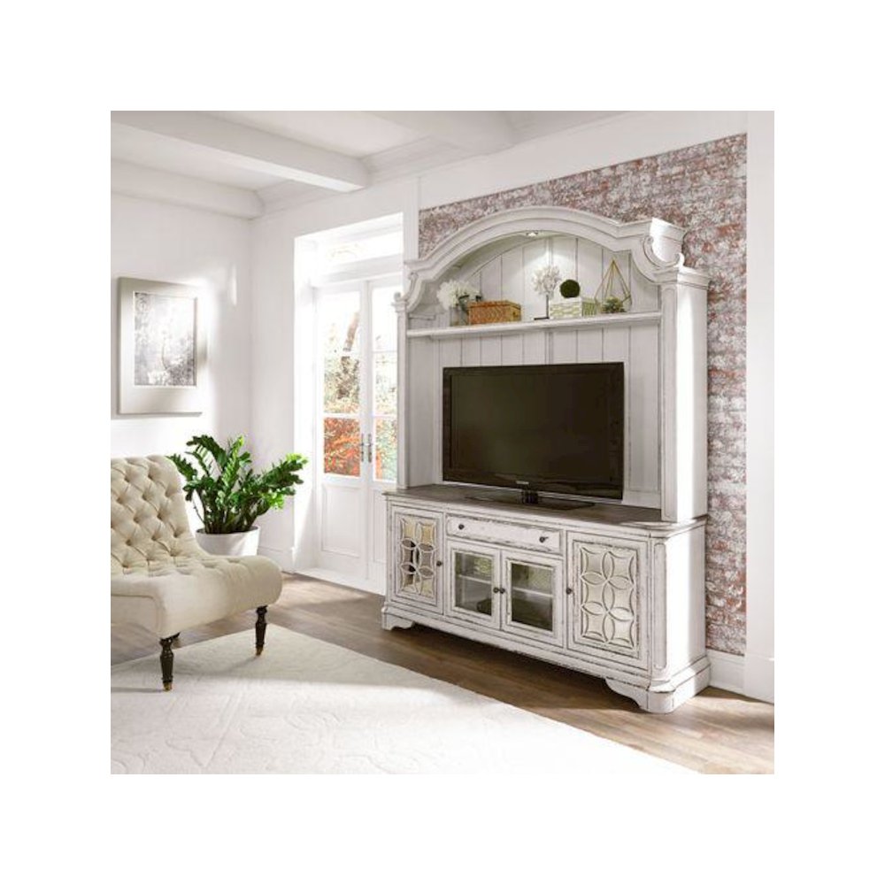 Magnolia Manor Entertainment Center in Antique White. Picture 6