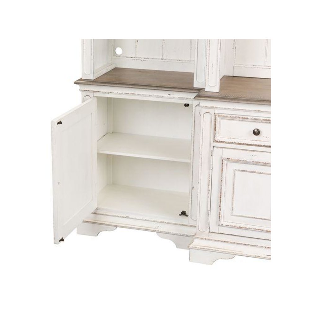 Magnolia Manor Entertainment Center with Piers in Antique White. Picture 4