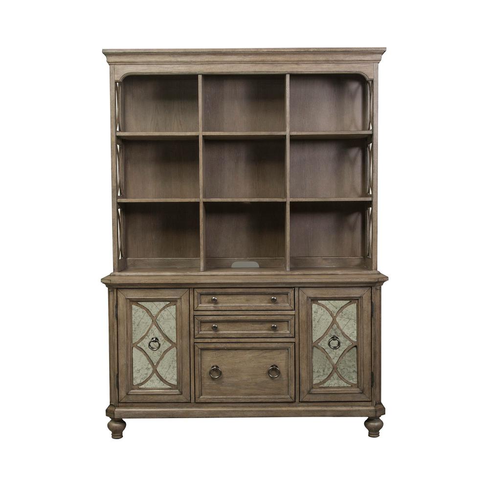 Simply Elegant Credenza & Hutch Set in Heathered Taupe. Picture 3