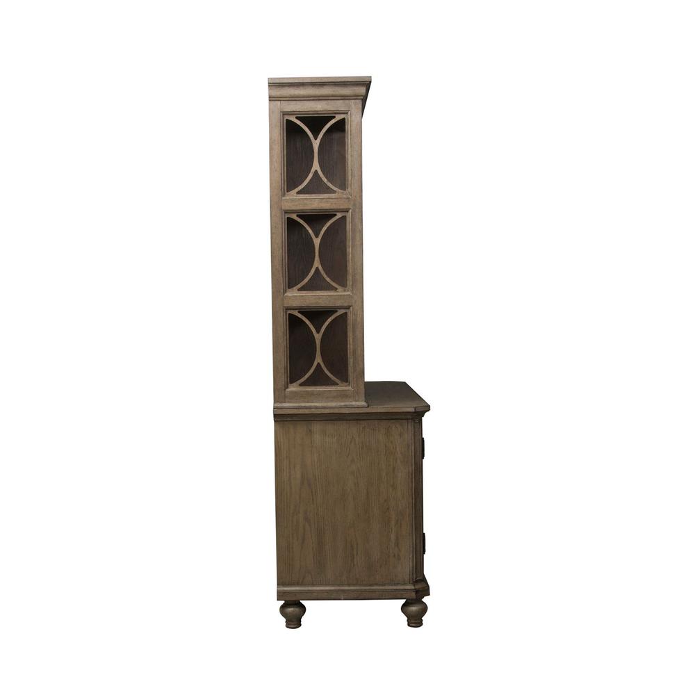 Simply Elegant Credenza & Hutch Set in Heathered Taupe. Picture 4