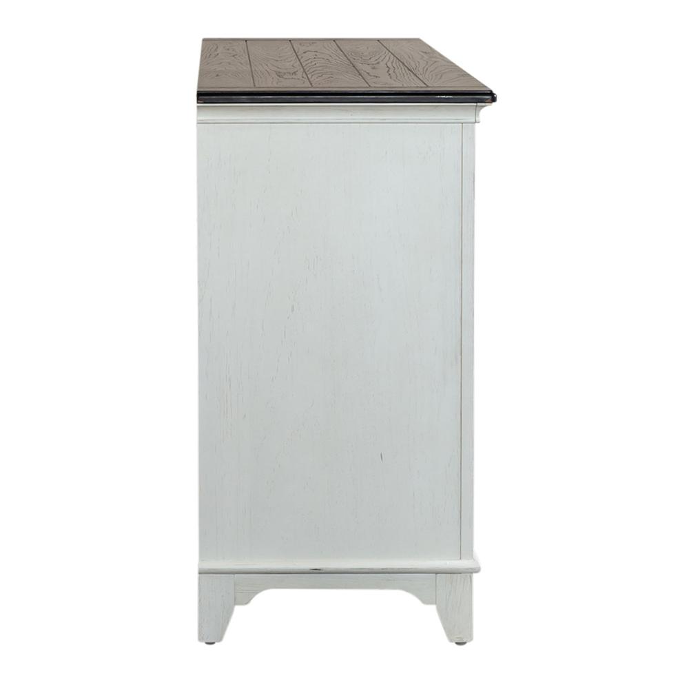 Allyson Park 6 Drawer Dresser in Wirebrushed White w/ Charcoal Top. Picture 3