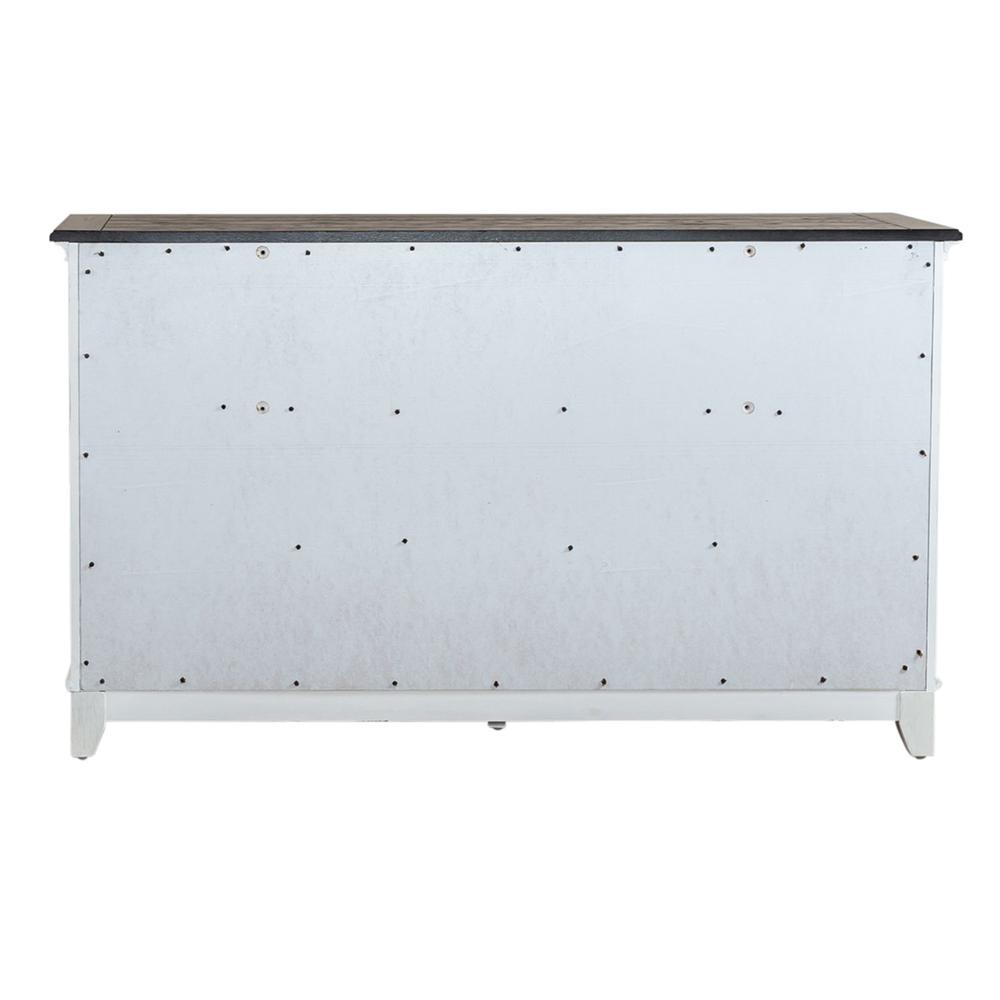 Allyson Park 6 Drawer Dresser in Wirebrushed White w/ Charcoal Top. Picture 4