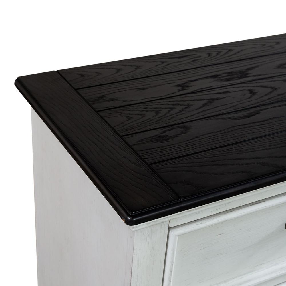 Allyson Park 6 Drawer Dresser in Wirebrushed White w/ Charcoal Top. Picture 7