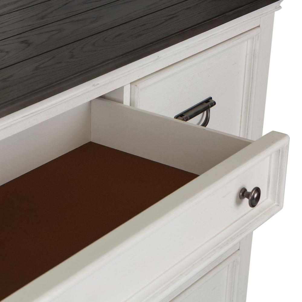Allyson Park 8 Drawer Dresser in Wirebrushed White w/ Charcoal Top. Picture 4