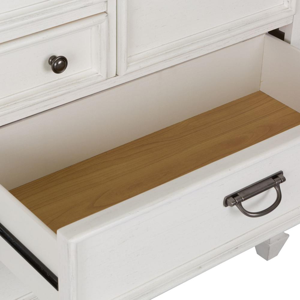 Allyson Park 8 Drawer Dresser in Wirebrushed White w/ Charcoal Top. Picture 6