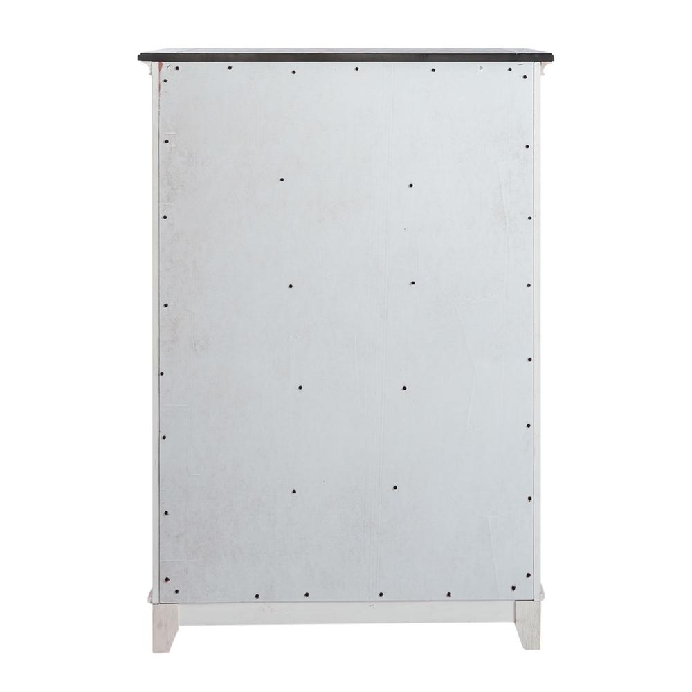 Allyson Park 5 Drawer Chest in Wirebrushed White w/ Charcoal Top. Picture 4