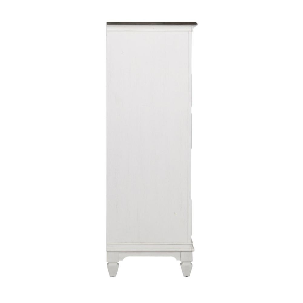 Allyson Park 5 Drawer Chest in Wirebrushed White w/ Charcoal Top. Picture 3