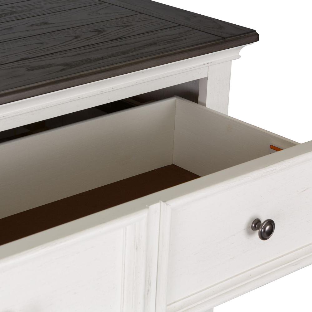 Allyson Park 5 Drawer Chest in Wirebrushed White w/ Charcoal Top. Picture 4