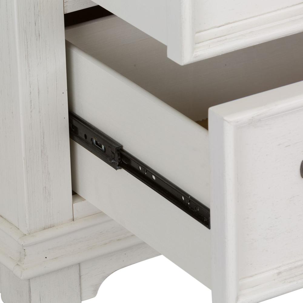 Allyson Park 5 Drawer Chest in Wirebrushed White w/ Charcoal Top. Picture 5