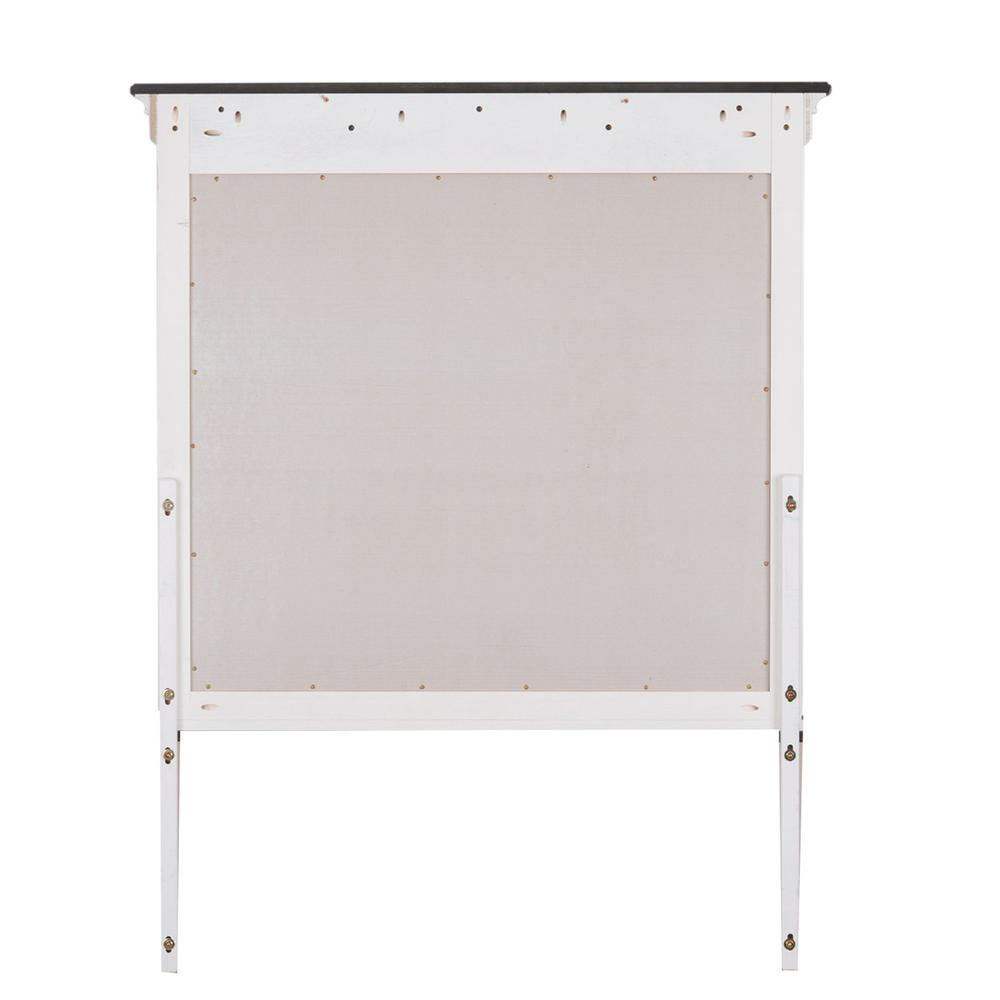 Allyson Park Crown Mirror in Wirebrushed White w/ Charcoal Top. Picture 3