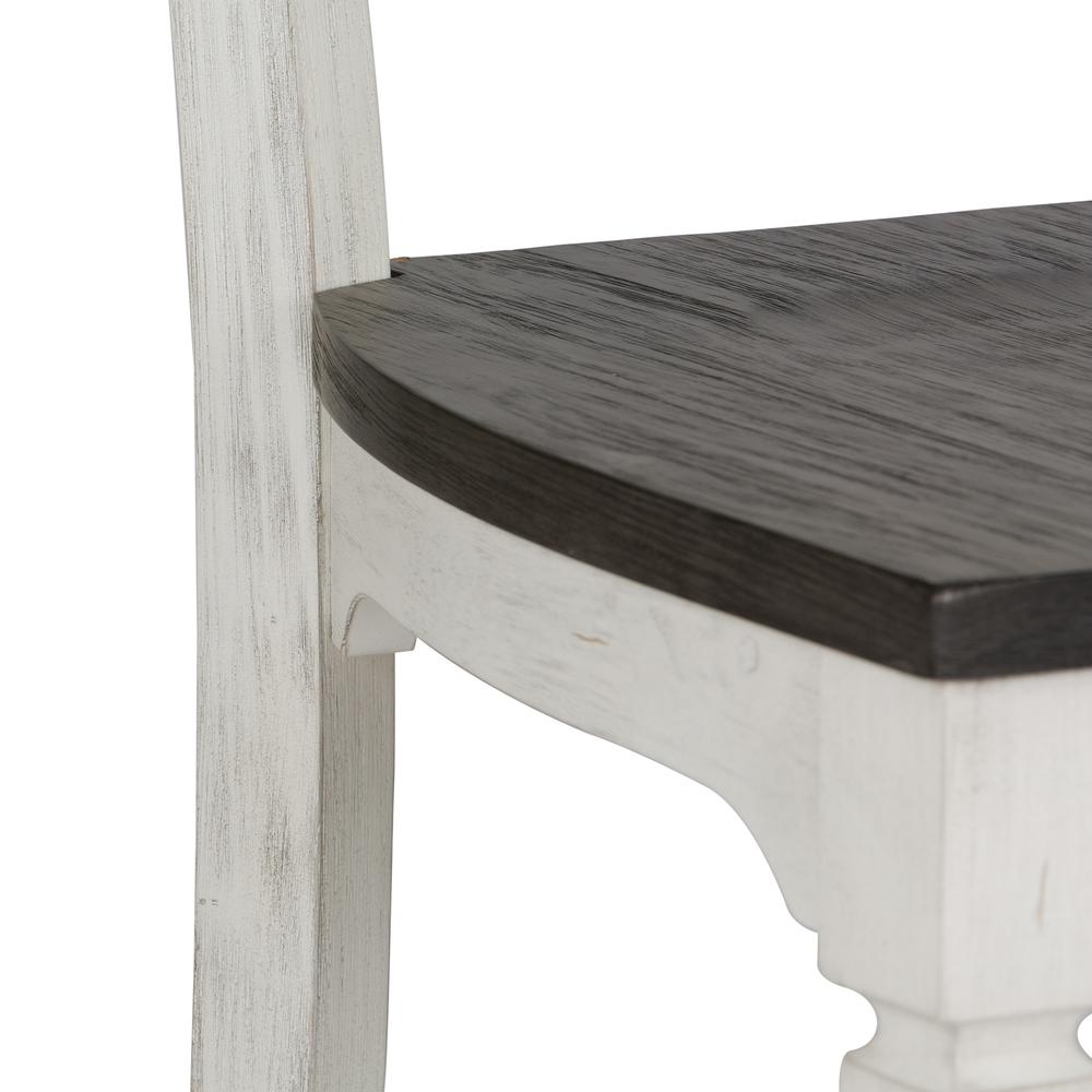 Allyson Park Slat Back Side Chair (RTA) in Wirebrushed White w/ Charcoal Top. Picture 5