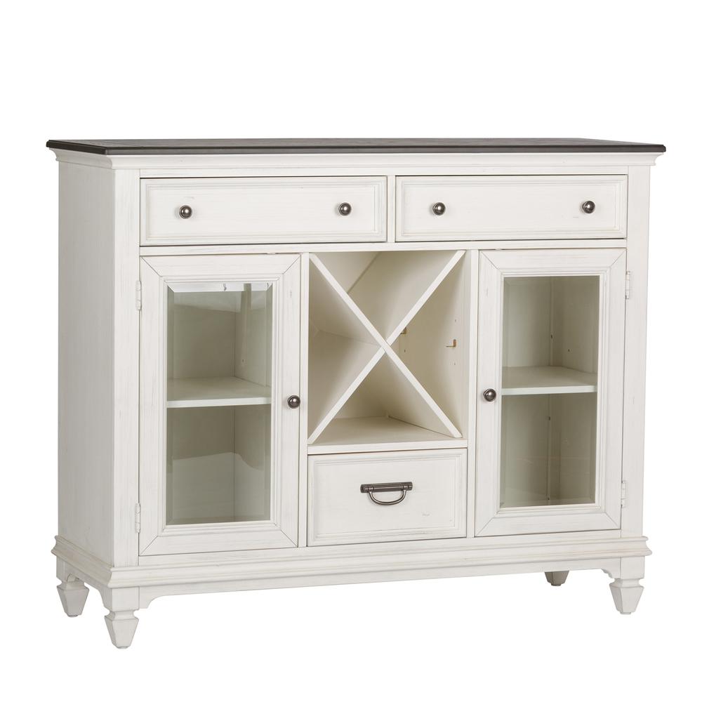 Allyson Park Allyson Park Buffet in Wirebrushed White w/ Charcoal Top. Picture 1