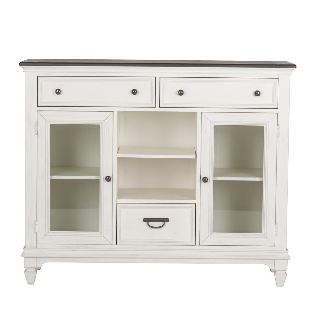 Allyson Park Allyson Park Buffet in Wirebrushed White w/ Charcoal Top. Picture 3