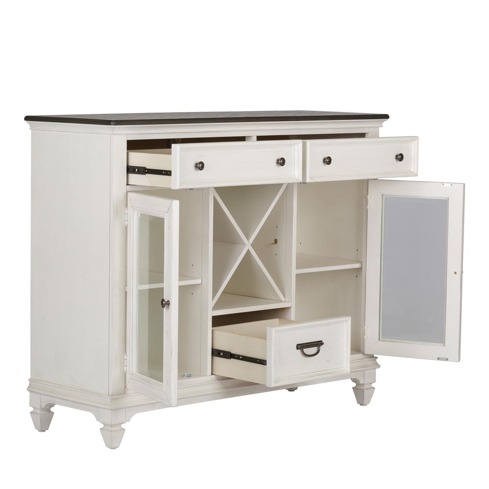 Allyson Park Allyson Park Buffet in Wirebrushed White w/ Charcoal Top. Picture 2