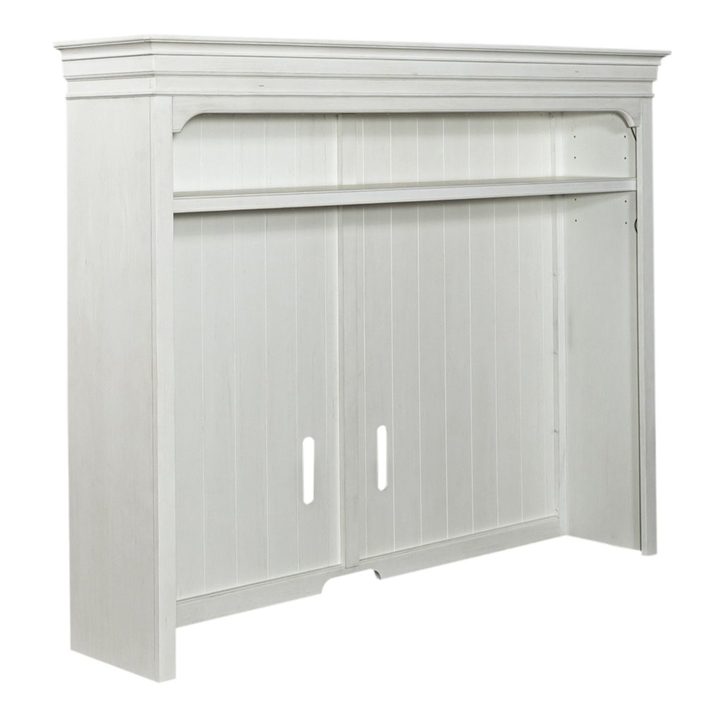 Allyson Park Entertainment Center - Wirebrushed White with Charcoal Tops. Picture 2