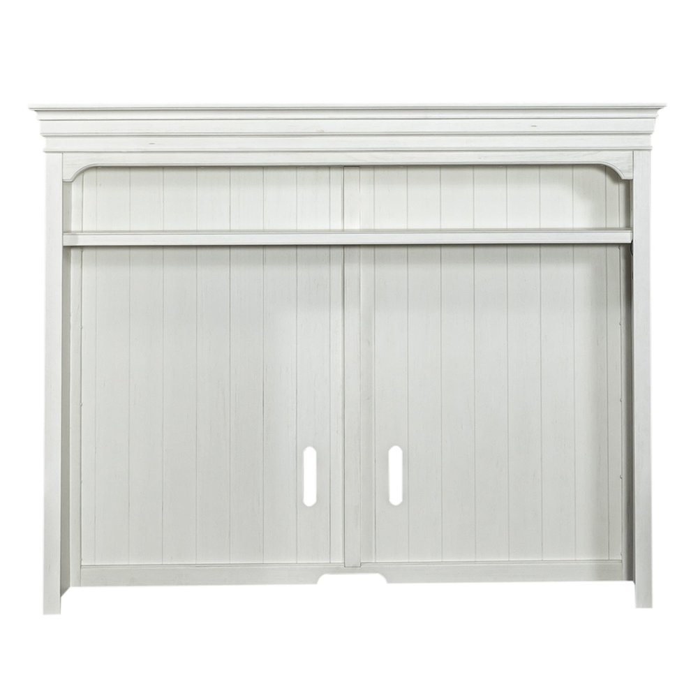 Allyson Park Entertainment Center - Wirebrushed White with Charcoal Tops. Picture 6