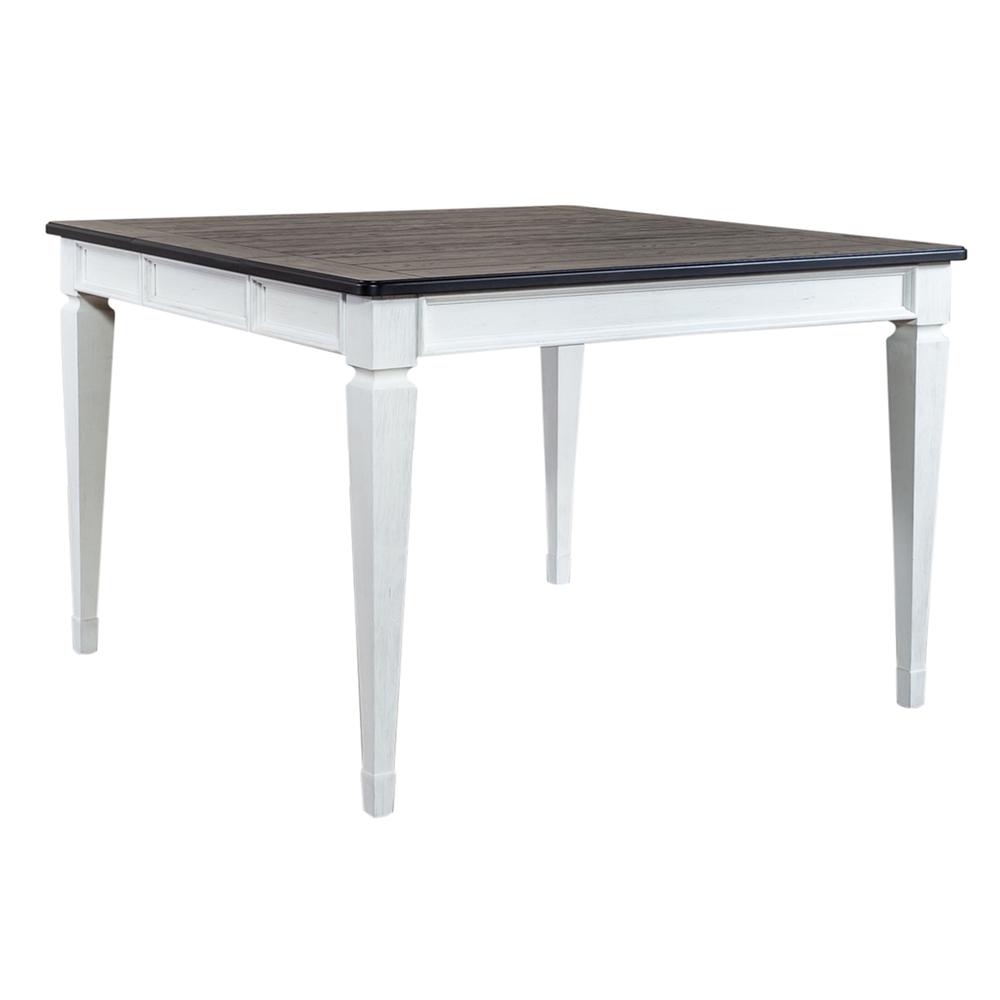 Allyson Park Counter Height Leg Table in Wirebrushed White w/ Charcoal Top. Picture 6