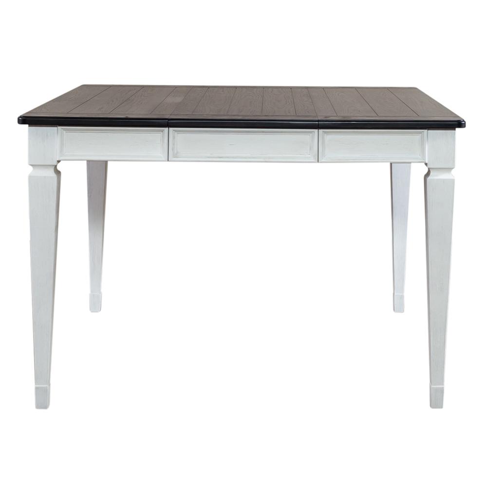 Allyson Park Counter Height Leg Table in Wirebrushed White w/ Charcoal Top. Picture 7